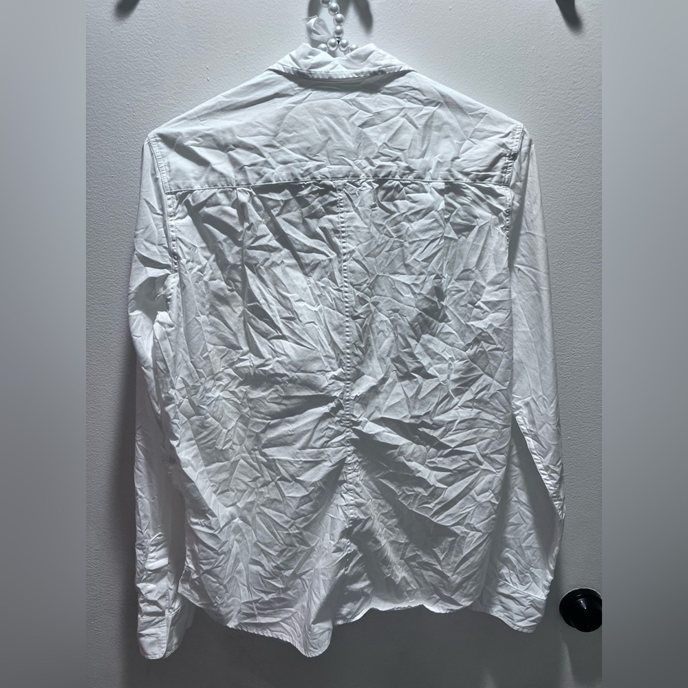 Frank & Eileen Frank & Eileen white Joedy crinkle button down shirt SzSmall EUC - Picture 7 of 9